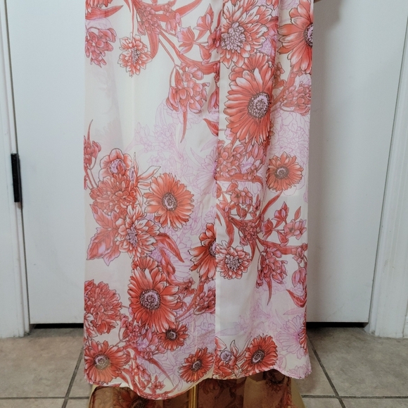 Listicle Maternity Floral Puff Sleeve Maxi  Babyshower Dress Medium - Picture 7 of 10